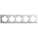 Рамка STEKKER, PFR00-7005-03 5-местная, пластик, серия Катрин, серебро Рамка STEKKER, PFR00-7005-03 5-местная, пластик, серия Катрин, серебро