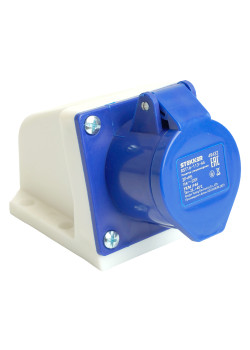 Розетка стационарная ST-113 16А 220В 2P+PE IP44, RST16-113-44, Stekker
