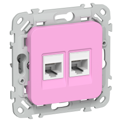 FLITE Розетка 2-местная компьютерная RJ45 категория 5Е UTP РК5е-2-0-ФлПр пурпурный IEK