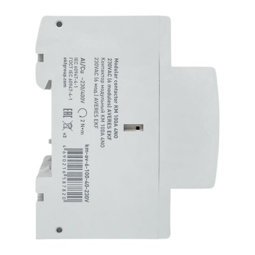 Контактор модульный КМ 100А 4NO 230В АС (6 мод.) AVERES EKF