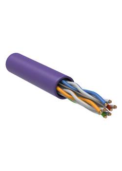 ITK Витая пара U/UTP кат.6 4х2х23AWG solid LSZH нг(А)-HF фиолетовый (305м)