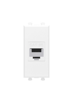 Компьютерная розетка RJ-45 без шторки модульная, кат.5е, Avanti, белое облако, 1 модуль