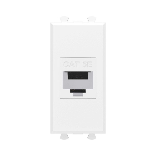 Компьютерная розетка RJ-45 без шторки модульная, кат.5е, Avanti, белое облако, 1 модуль