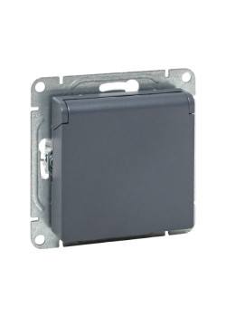 Механизм роз., 16А, IP44, с.з., с.ш., c крышкой, графит., Эпика EKF