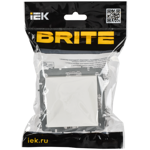 BRITE Выключатель 1-клавишный 10А безвинтовое крепление ВС11-1-0-БрБ белый IEK