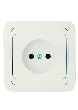 Розетка 1-м СП Mimoza 16А IP20 без заземл. бел./бел. Makel 12022