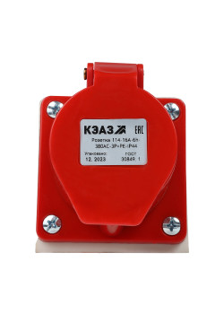 Розетка для монтажа на поверхность 114-16А-6h-380AC-3P+PE-IP44