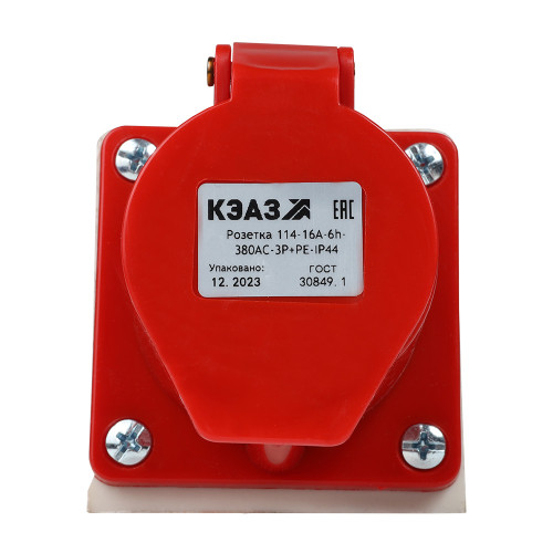 Розетка для монтажа на поверхность 114-16А-6h-380AC-3P+PE-IP44