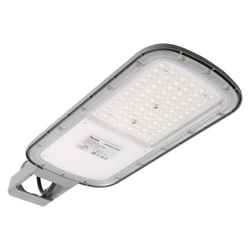 Светодиодный уличный консольный светильник Feron SP3070 50W 5000K AC90-300V, серый Светодиодный уличный консольный светильник Feron SP3070 50W 5000K AC90-300V, серый