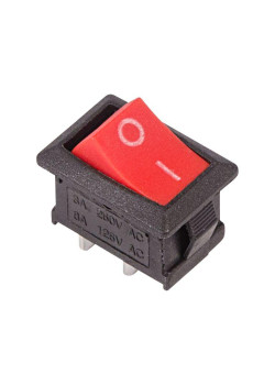 Выключатель клавишный 250В 6А (2с) ON-OFF красн. Mini (RWB-201 SC-768) Rexant 36-2111