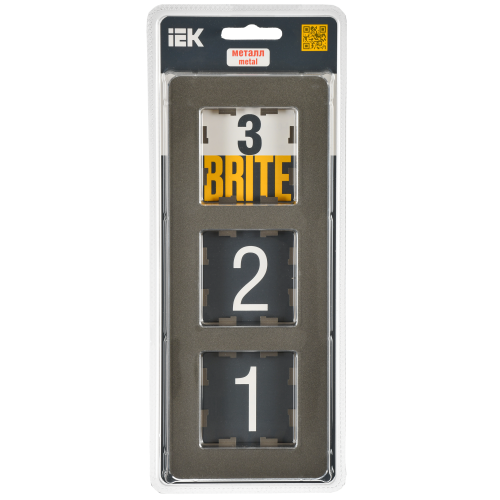 BRITE Рамка 3-местная РУ-3-1-Бр металл латунь RE IEK BRITE Рамка 3-местная РУ-3-1-Бр металл латунь RE IEK