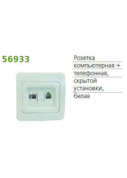 Розетка компьютерная + телефонная 2-м СП Classic POWERMAN 1151436