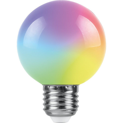 Лампа светодиодная Feron LB-371 Шар матовый E27 3W 230V RGB быстрая смена цвета Лампа светодиодная Feron LB-371 Шар матовый E27 3W 230V RGB быстрая смена цвета