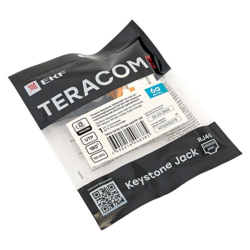 Модуль Keystone TERACOM CS Cat.6A неэкран. 110 IDC 180 град. самозажимной (Toolless) оранжевый