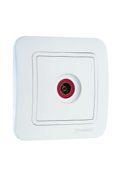 Розетка телевизионная TV 1-м СП Lillium 16А IP20 бел./бел. Makel 70007