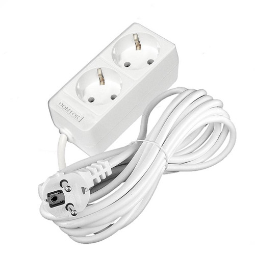 Удлинитель 2х7м с заземл. 16А IP20 3.5кВт ПВС 3х1 бел. DOMTOK 2388 Удлинитель 2х7м с заземл. 16А IP20 3.5кВт ПВС 3х1 бел. DOMTOK 2388