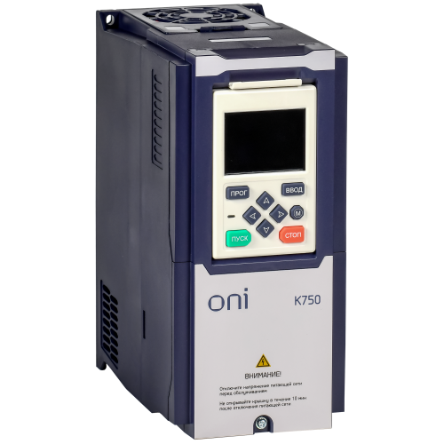Преобразователь частоты K750 380В 3Ф 0,75кВт 2,5А со встроенным тормозом ONI