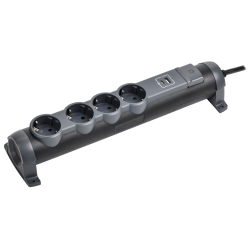 COMFORT Удлинитель У04К 4 места 2P+PE 1,5м 3х1,5мм2 16А USB A+C 20Вт черный IEK