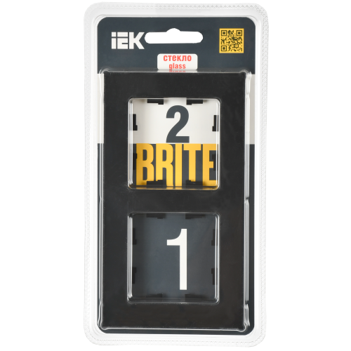 BRITE Рамка 2-местная РУ-2-2-Бр стекло черный матовый IEK BRITE Рамка 2-местная РУ-2-2-Бр стекло черный матовый IEK