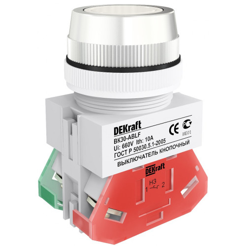 Выкл. кноп. ABLF D30 БЕЛЫЙ 220В ВK-30