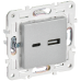 SKANDY Розетка USB A+C 18Вт SK-R13S серебряный IEK SKANDY Розетка USB A+C 18Вт SK-R13S серебряный IEK
