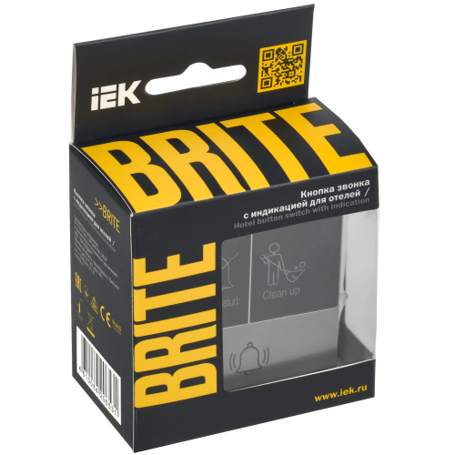 BRITE Кнопка звонка с индикацией для отелей 10А ВС10-1-9-БрС сталь IEK BRITE Кнопка звонка с индикацией для отелей 10А ВС10-1-9-БрС сталь IEK