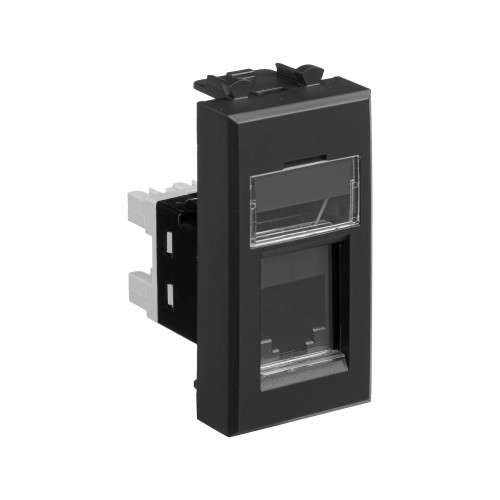 Телефонная розетка RJ-12 модульная, Avanti, черный матовый, 1 модуль Телефонная розетка RJ-12 модульная, Avanti, черный матовый, 1 модуль