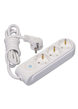 Удлинитель 3х3м с заземл. 16А IP20 ПВС 3х1.5 с выкл. защ. шторки Makel N3310044