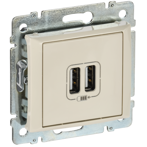 VALENA Розетка USB A + A 15Вт слоновая кость