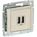 VALENA Розетка USB A + A 15Вт слоновая кость VALENA Розетка USB A + A 15Вт слоновая кость