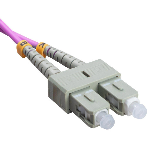 Патч-корд Cabeus FOP-50-OM4-LC-SC-1M 2x50/125 OM4 LC дуплекс-SC дуплекс 1м LSZH фиолетовый