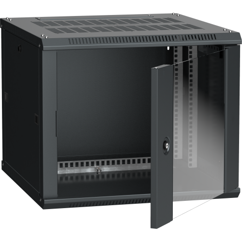ITK Шкаф LINEA W 6U 600х600мм дверь стекло черный RAL9005