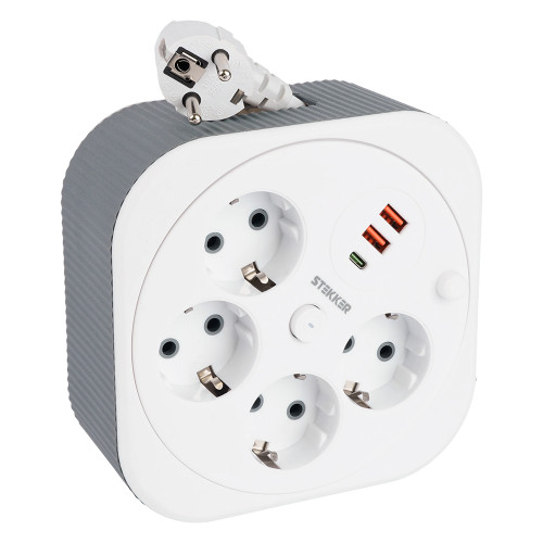HM16-4-03-USB Удлинитель 4-местный с/з, 3x1,5мм2, 3м, 230В, 16А, 2USB+1С, 2,4А,белый HM16-4-03-USB Удлинитель 4-местный с/з, 3x1,5мм2, 3м, 230В, 16А, 2USB+1С, 2,4А,белый