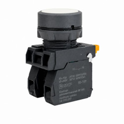 Кнопка SB-31 плоская с фиксацией 1NO белая IP65