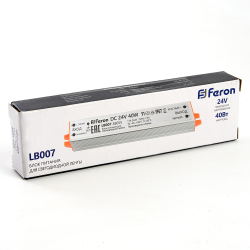 Трансформатор электронный для светодиодной ленты 40W 24V (драйвер), LB007 Трансформатор электронный для светодиодной ленты 40W 24V (драйвер), LB007