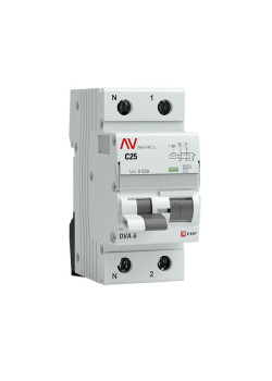 АВДТ DVA-6 1P+N 25А х-ка C 30мА тип AС эл-мех. 6кА AVERES EKF