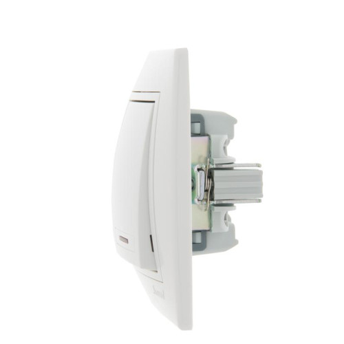 Выключатель 2-кл. СП Mira 10А IP20 с подсветкой с бел. вставкой бел. LEZARD 701-0202-112 Выключатель 2-кл. СП Mira 10А IP20 с подсветкой с бел. вставкой бел. LEZARD 701-0202-112