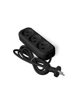 Удлинитель 3х2м без заземл. 6А IP20 У6-639М ПВС 2х0.75 черн. UNIVersal 2004