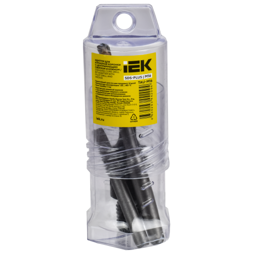 Адаптер SDS-plus для алмазной коронки М16 с центрирующим сверлом и клином IEK