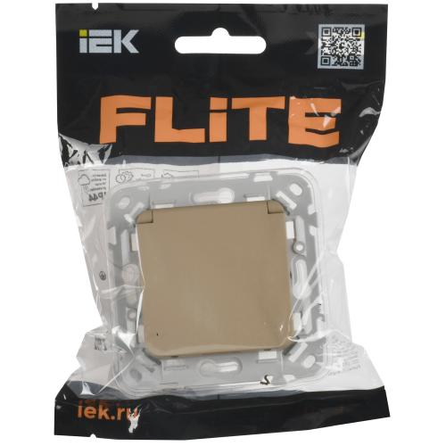 FLITE Розетка с заземлением с защитными шторками и крышкой безвинтовое крепление 16А IP44 РСшкр11-1-44-ФлХ хаки IEK FLITE Розетка с заземлением с защитными шторками и крышкой безвинтовое крепление 16А IP44 РСшкр11-1-44-ФлХ хаки IEK