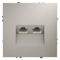 Розетка компьютерная 2-м СП S70 RJ45 + RJ45 кат.6 механизм кашемир Voltum VLS060203