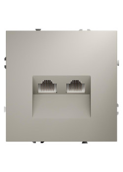Розетка компьютерная 2-м СП S70 RJ45 + RJ45 кат.6 механизм кашемир Voltum VLS060203