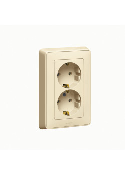 Cariva DIY Розетка 2x2К+З, нем. cт, слоновая кость