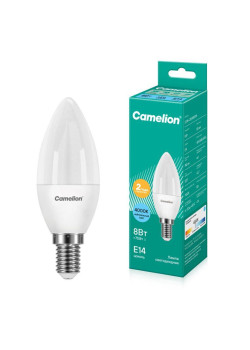 Лампа светодиодная LED8-C35/845/E14 8Вт свеча 4500К бел. E14 750лм 170-265В Camelion 12386