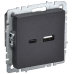 BRITE Розетка USB A+C 18Вт РЮ11-1-БрЧ черный IEK BRITE Розетка USB A+C 18Вт РЮ11-1-БрЧ черный IEK