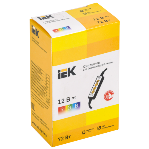 Контроллер без ПДУ К RGB 3 канала 12В 2А 72Вт IEK