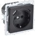 BRITE Розетка 1-местная с заземлением с защитными шторками 16А с USB A+C 18Вт РЮш11-1-БрЧ черный IEK