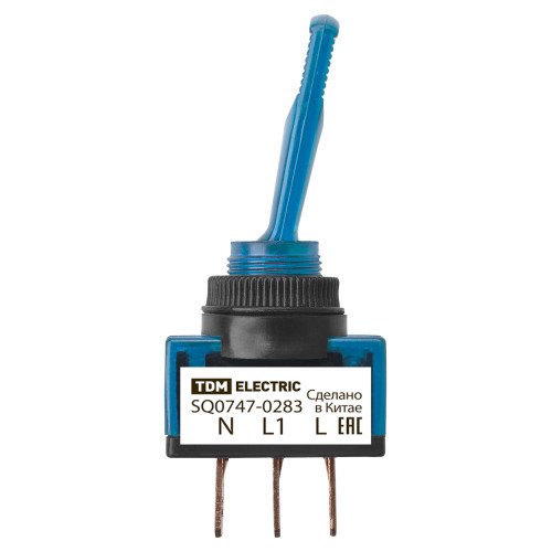 Выключатель-тумблер ASW-13D 1P 12В AC/DC 20А (3c) ON-OFF с фиксацией с синей LED подсветкой TDM Выключатель-тумблер ASW-13D 1P 12В AC/DC 20А (3c) ON-OFF с фиксацией с синей LED подсветкой TDM