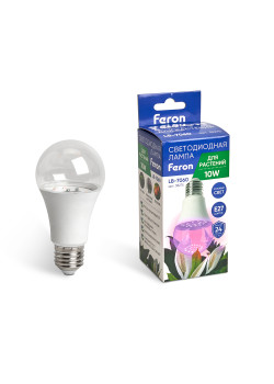 Лампа светодиодная для растений А60 Feron LB-7060 E27 10W 175-265V красно-синий спектр