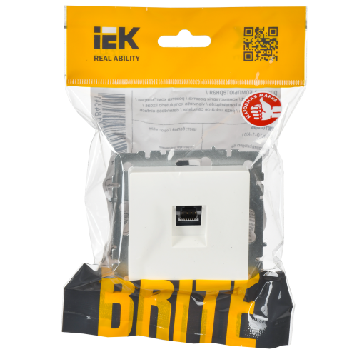 BRITE Розетка компьютерная RJ45 кат.6 РК11-БрБ белый IEK BRITE Розетка компьютерная RJ45 кат.6 РК11-БрБ белый IEK